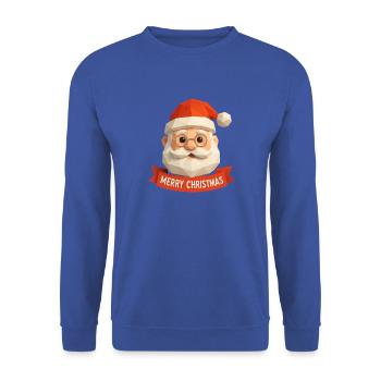 Polygon Weihnachtsmann – Modern Merry Christmas - Unisex Pullover - Royalblau - Vorne - Alina (178cm) & Michal (187cm)