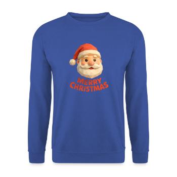 Polygon Weihnachtsmann – Modern Merry Christmas - Unisex Pullover - Royalblau - Vorne - Alina (178cm) & Michal (187cm)