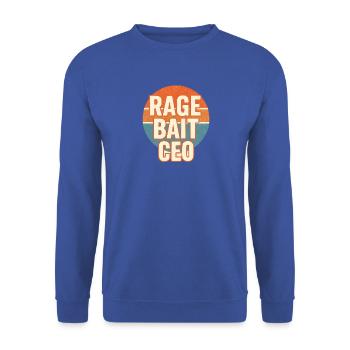Rage Bait CEO Retro Lustiges Wort - Unisex Pullover - Royalblau - Vorne - Alina (178cm) & Michal (187cm)