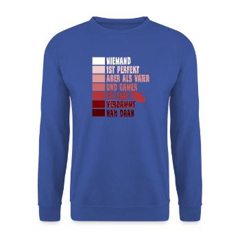 Vater Papa Computerspieler Gamer Zocker Zocken - Unisex Pullover - Royalblau - Vorne - Alina (178cm) & Michal (187cm)