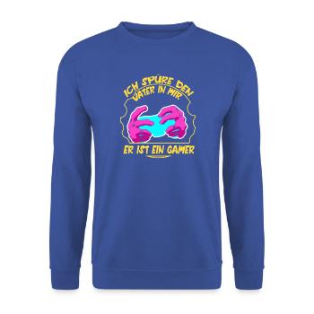 Vater Papa Computerspieler Gamer Zocker Zocken - Unisex Pullover - Royalblau - Vorne - Alina (178cm) & Michal (187cm)