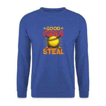 Softball - Unisex Pullover - Royalblau - Vorne - Alina (178cm) & Michal (187cm)