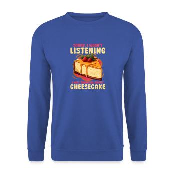 Kuchen Käsekuchen - Unisex Pullover - Royalblau - Vorne - Alina (178cm) & Michal (187cm)