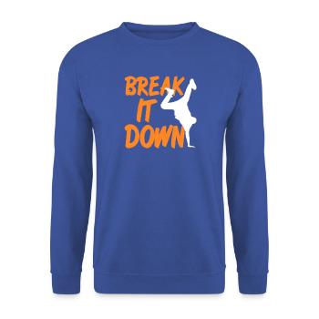 Break It Down Rhythm Motion Dance Power - Unisex Pullover - Royalblau - Vorne - Alina (178cm) & Michal (187cm)