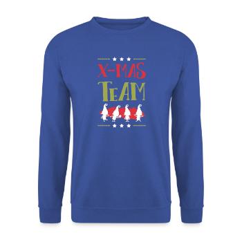 X-Mas Team - Unisex Pullover - Royalblau - Vorne - Alina (178cm) & Michal (187cm)