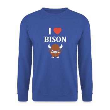 Bison - Unisex Pullover - Royalblau - Vorne - Alina (178cm) & Michal (187cm)