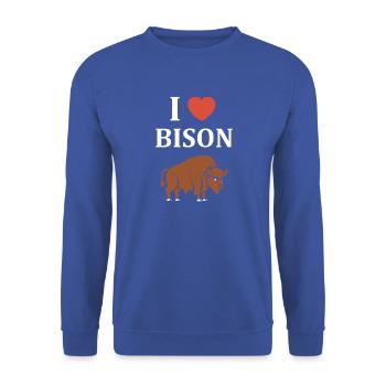 Bison - Unisex Pullover - Royalblau - Vorne - Alina (178cm) & Michal (187cm)