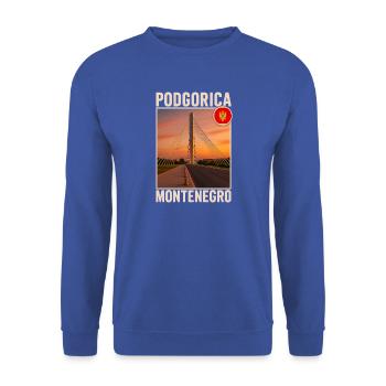 Podgorica Montenegro - Unisex Pullover - Royalblau - Vorne - Alina (178cm) & Michal (187cm)