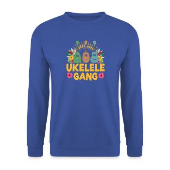Hawaiian Ukulele Uke Ukulele Gang - Unisex Pullover - Royalblau - Vorne - Alina (178cm) & Michal (187cm)