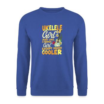 Hawaiian Ukulele Uke Girl Ukulele - Unisex Pullover - Royalblau - Vorne - Alina (178cm) & Michal (187cm)