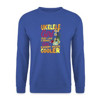 Hawaiian Ukulele Uke Girl Ukulele - Unisex Pullover - Royalblau - Vorne - Alina (178cm) & Michal (187cm)