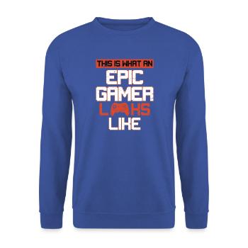 This Is What An Epic Gamer Looks Like Console  - Unisex Pullover - Royalblau - Vorne - Alina (178cm) & Michal (187cm)