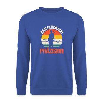 Bogenschütze Bogensport Bogenschießen - Unisex Pullover - Royalblau - Vorne - Alina (178cm) & Michal (187cm)