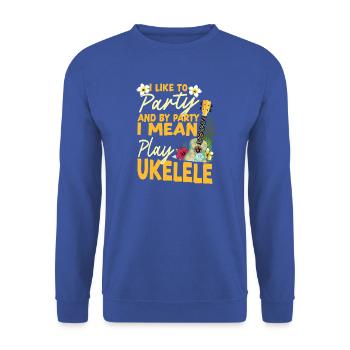 Hawaiian Ukulele Uke I Like To - Unisex Pullover - Royalblau - Vorne - Alina (178cm) & Michal (187cm)