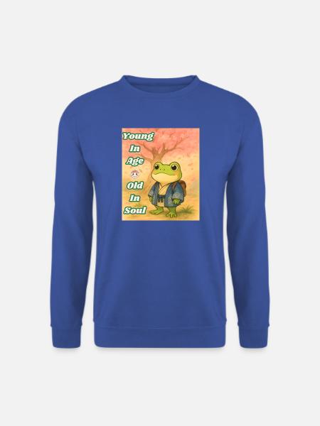 Old Soul Zitat Frosch-Retro-Kunst - Unisex Pullover - Royalblau