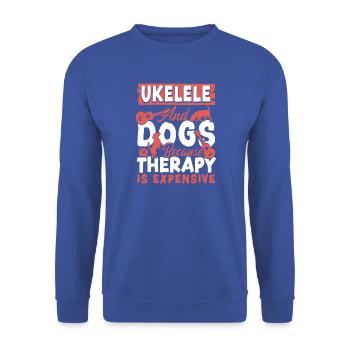 Hawaiian Ukulele Uke Dog Ukulele - Unisex Pullover - Royalblau - Vorne - Alina (178cm) & Michal (187cm)