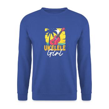 Hawaiian Ukulele Uke Ukulele Girl - Unisex Pullover - Royalblau - Vorne - Alina (178cm) & Michal (187cm)
