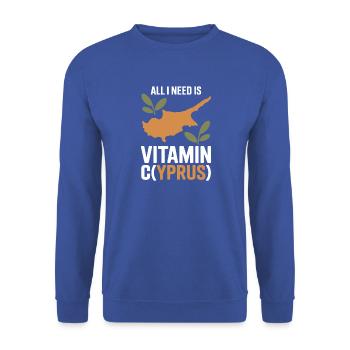Zypern All I Need Is Vitamin Cyprus Zypern Flagge - Unisex Pullover - Royalblau - Vorne - Alina (178cm) & Michal (187cm)