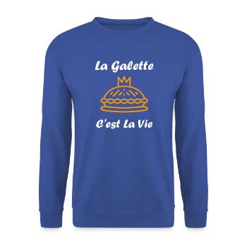 Humor galette des rois - Unisex Pullover - Royalblau - Vorne - Alina (178cm) & Michal (187cm)
