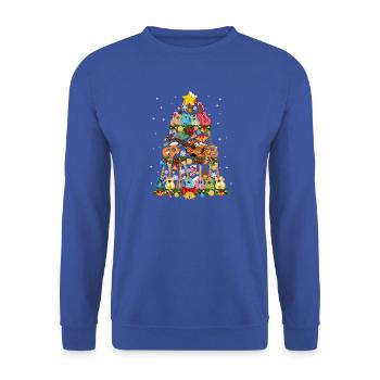 Hawaiian Ukulele Uke Christmas - Unisex Pullover - Royalblau - Vorne - Alina (178cm) & Michal (187cm)