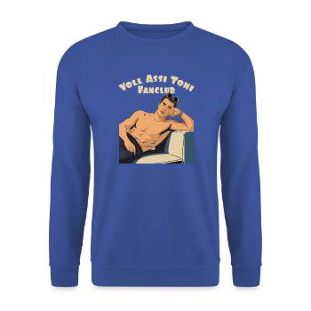 Toni's Fanclub - Unisex Pullover - Royalblau - Vorne - Alina (178cm) & Michal (187cm)