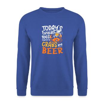 Krebs und Bier Vorhersage Design - Unisex Pullover - Royalblau - Vorne - Alina (178cm) & Michal (187cm)