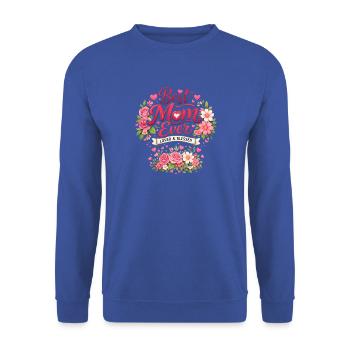 Beste Mama Ever Blütenkranz - Unisex Pullover - Royalblau - Vorne - Alina (178cm) & Michal (187cm)
