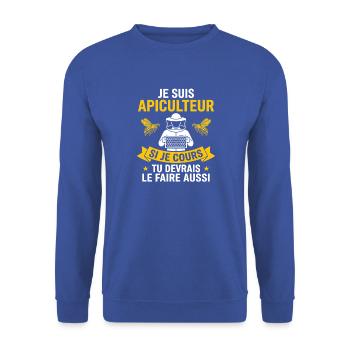 Je Suis Apiculteur Abeilles À Miel - Sweat-shirt Unisexe - bleu royal - Devant - Alina (178cm) & Michal (187cm)