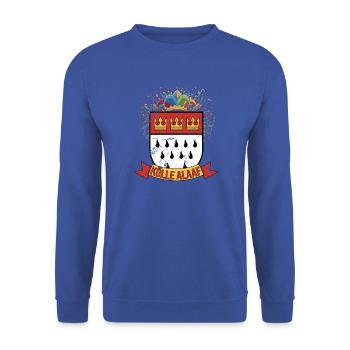 Köln Alaaf Wappen Konfetti - Unisex Pullover - Royalblau - Vorne - Alina (178cm) & Michal (187cm)