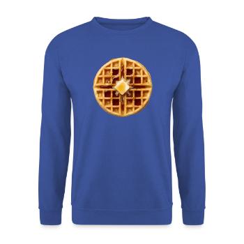 Waffel-Kostüm-Frühstück Halloween Einfache Waffel - Unisex Pullover - Royalblau - Vorne - Alina (178cm) & Michal (187cm)