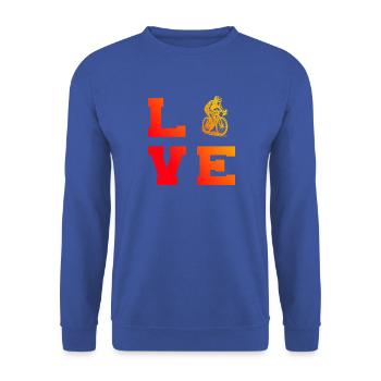 Direkte Roadbike Aussage - Unisex Pullover - Royalblau - Vorne - Alina (178cm) & Michal (187cm)