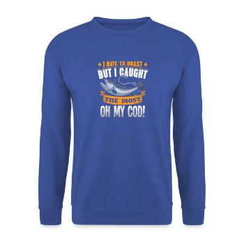 Angler Fischer Petrijünger Spruch Angeln Lustig - Unisex Pullover - Royalblau - Vorne - Alina (178cm) & Michal (187cm)
