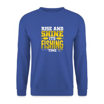 Fischer Sportfischer Angeln Angler Spruch - Unisex Pullover - Royalblau - Vorne - Alina (178cm) & Michal (187cm)