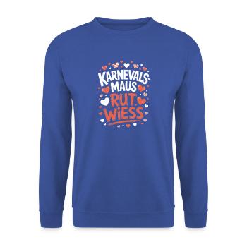 Karnevalsmaus Rut Wiess Köln Kölner Karneval Maus - Unisex Pullover - Royalblau - Vorne - Alina (178cm) & Michal (187cm)