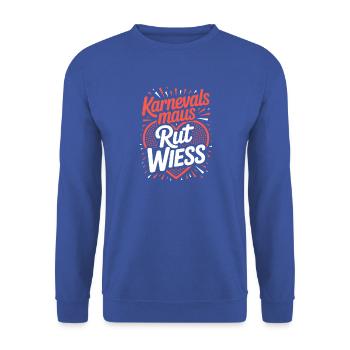 Karnevalsmaus Rut Wiess Köln Kölner Karneval Maus - Unisex Pullover - Royalblau - Vorne - Alina (178cm) & Michal (187cm)