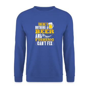 Fischer Sportfischer Angeln Angler Spruch - Unisex Pullover - Royalblau - Vorne - Alina (178cm) & Michal (187cm)