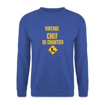Leiter der Vintage-Stätte - Unisex Pullover - Royalblau - Vorne - Alina (178cm) & Michal (187cm)