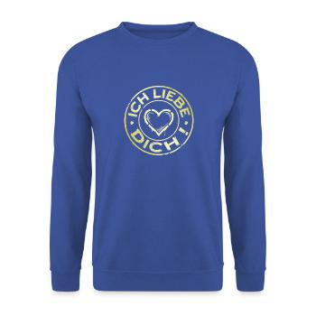 I love you heart - Unisex Sweatshirt - royal blue - Front - Alina (178cm) & Michal (187cm)
