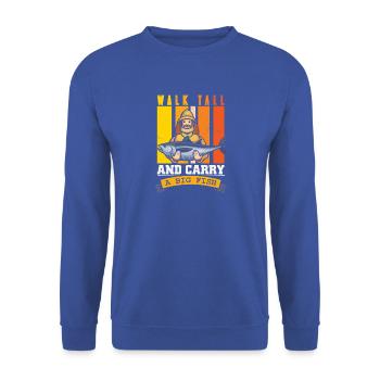 Angler Fischer Petrijünger Spruch Angeln Lustig - Unisex Pullover - Royalblau - Vorne - Alina (178cm) & Michal (187cm)