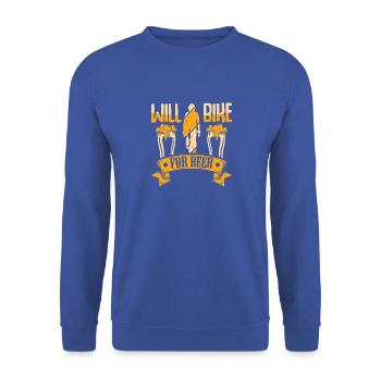 Fahradfahrer Bier Spruch Radtour Biertrinker - Unisex Pullover - Royalblau - Vorne - Alina (178cm) & Michal (187cm)