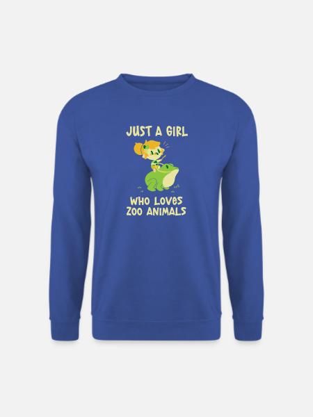 Zoo Tiere Tierpark Mädchen Frau Frosch - Unisex Pullover - Royalblau