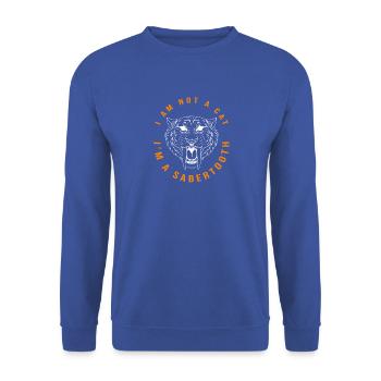 Säbelzahntiger Urzeit - Unisex Pullover - Royalblau - Vorne - Alina (178cm) & Michal (187cm)