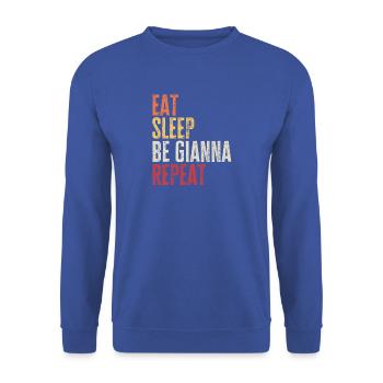 Iss, schlaf, sei Gianna, wiederhole Retro-Name - Unisex Pullover - Royalblau - Vorne - Alina (178cm) & Michal (187cm)