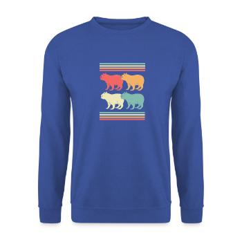 Capibara Capybara - Unisex Pullover - Royalblau - Vorne - Alina (178cm) & Michal (187cm)