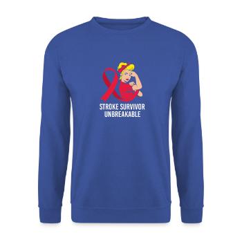 Schlaganfall Hirnschlag - Unisex Pullover - Royalblau - Vorne - Alina (178cm) & Michal (187cm)