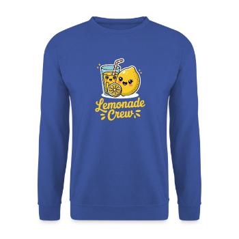 Lemonade Crew Lustige Zitrone Cartoon Illustration - Unisex Pullover - Royalblau - Vorne - Alina (178cm) & Michal (187cm)