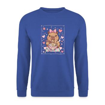 Bär Nudelsuppe Liebesglanz - Unisex Pullover - Royalblau - Vorne - Alina (178cm) & Michal (187cm)