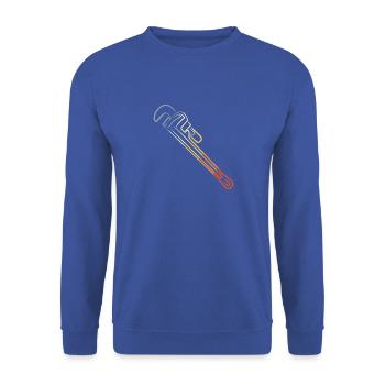 Wasserrohrzange Retro Look - Unisex Pullover - Royalblau - Vorne - Alina (178cm) & Michal (187cm)