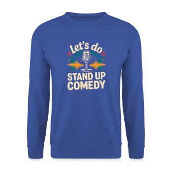 Lasst uns Stand-up Comedy - Unisex Pullover - Royalblau - Vorne - Alina (178cm) & Michal (187cm)