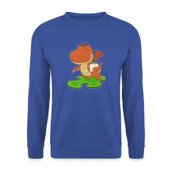 Drache Maler Pinsel Malen - Unisex Pullover - Royalblau - Vorne - Alina (178cm) & Michal (187cm)